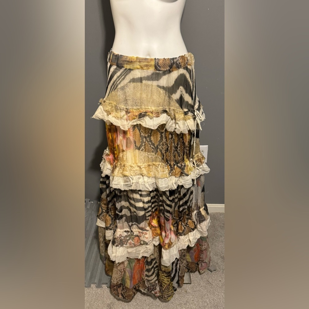 Roberto Cavalli multicolor animal print maxi print sz 44